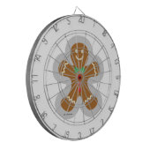 Lebkuchenmann, der den Engel im Schnee bildet Dartscheibe (Vorderseite Links)