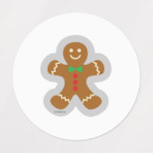 Lebkuchenmann, der den Engel im Schnee bildet Etiketten (Design 1)