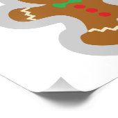 Lebkuchenmann, der den Engel im Schnee bildet Fotodruck (Ecke)