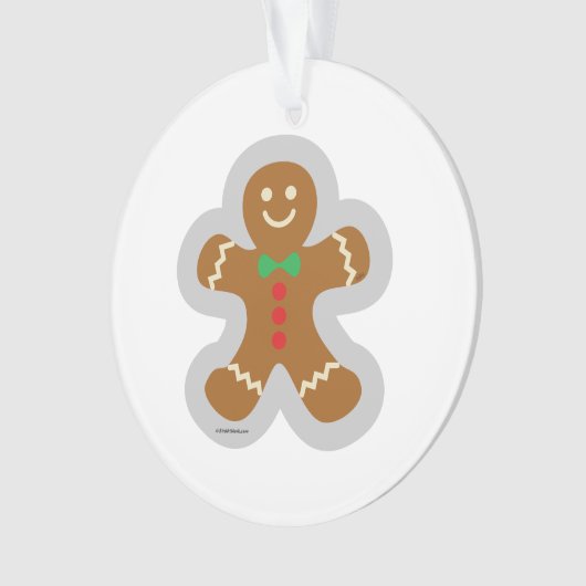 Lebkuchenmann, der den Engel im Schnee bildet Ornament (Vorderseite)