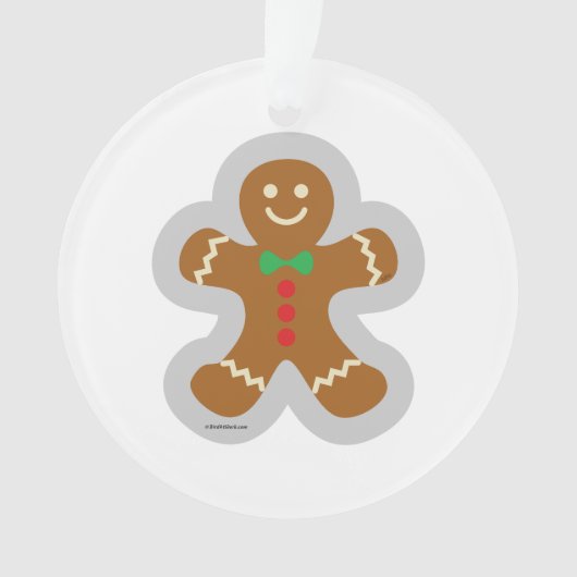 Lebkuchenmann, der den Engel im Schnee bildet Ornament (Vorderseite)