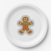 Lebkuchenmann, der den Engel im Schnee bildet Pappteller (Vorderseite)