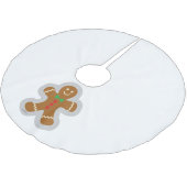 Lebkuchenmann, der den Engel im Schnee bildet Polyester Weihnachtsbaumdecke (Schrägansicht)