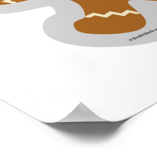 Lebkuchenmann, der den Engel im Schnee bildet Poster (Ecke)