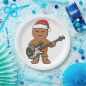 Lebkuchenmann E-Gitarre Rock Lustiger Urlaub Pappteller (Party)