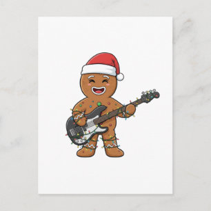 Lebkuchenmann E-Gitarre Rock Lustiger Urlaub Postkarte