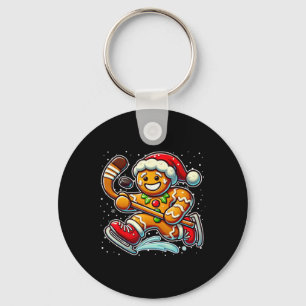 Lebkuchenmann Eishockey Lustiges Weihnachten Santa Schlüsselanhänger