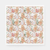 Lebkuchenmann, Frau und Weihnachtsbaum Serviette (Vorderseite)