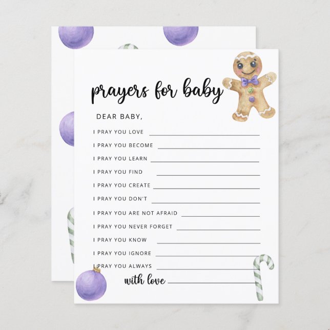 Lebkuchenmann - Gebete für das Baby (Vorne/Hinten)