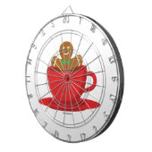 Lebkuchenmann in heißer Schokolade-Rot-Cup Dartscheibe (Vorderseite rechts)
