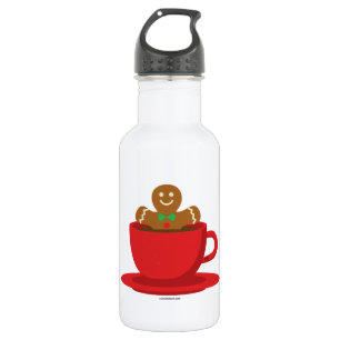 Lebkuchenmann in heißer Schokolade-Rot-Cup Edelstahlflasche