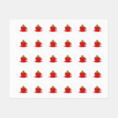 Lebkuchenmann in heißer Schokolade-Rot-Cup Etiketten (Blatt)