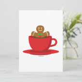 Lebkuchenmann in heißer Schokolade-Rot-Cup Feiertagskarte (Stehend Vorderseite)