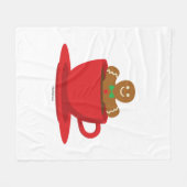 Lebkuchenmann in heißer Schokolade-Rot-Cup Fleecedecke (Vorderseite (Horizontal))