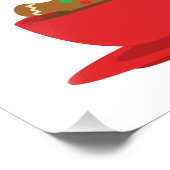 Lebkuchenmann in heißer Schokolade-Rot-Cup Fotodruck (Ecke)