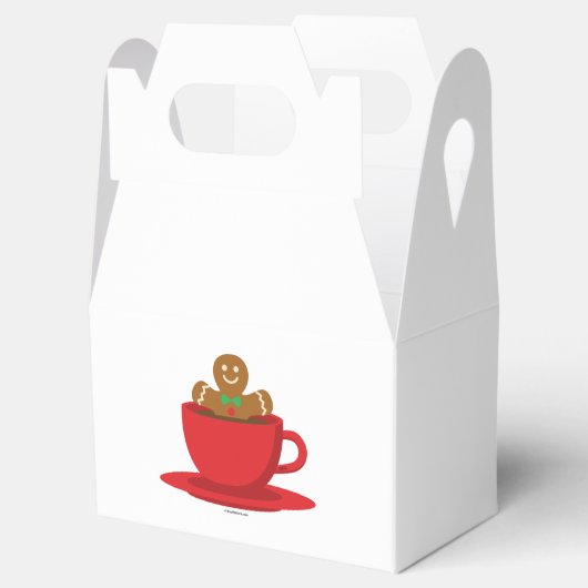 Lebkuchenmann in heißer Schokolade-Rot-Cup Geschenkschachtel (Geöffnet)