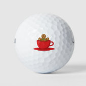 Lebkuchenmann in heißer Schokolade-Rot-Cup Golfball (Vorderseite)