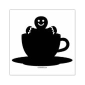 Lebkuchenmann in heißer Schokolade-Rot-Cup Gummistempel (Prägung)