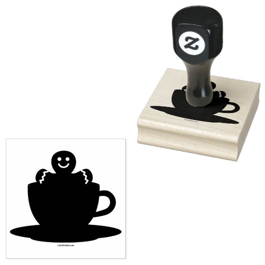 Lebkuchenmann in heißer Schokolade-Rot-Cup Gummistempel (Stempel)