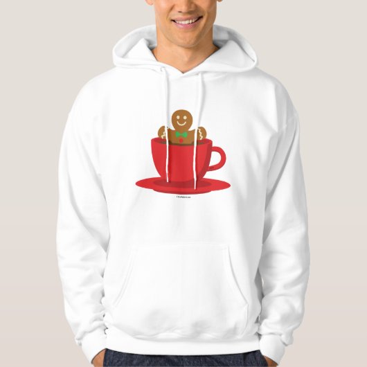 Lebkuchenmann in heißer Schokolade-Rot-Cup Hoodie (Vorderseite)