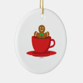 Lebkuchenmann in heißer Schokolade-Rot-Cup Keramik Ornament (Rechts)
