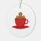 Lebkuchenmann in heißer Schokolade-Rot-Cup Keramik Ornament (Links)