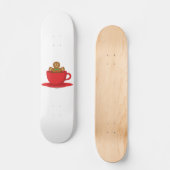 Lebkuchenmann in heißer Schokolade-Rot-Cup Skateboard (Vorderseite)
