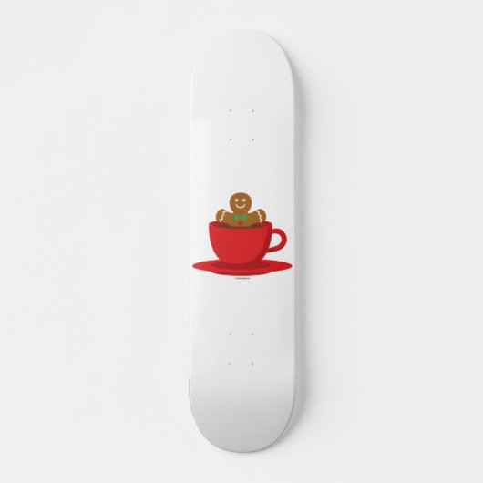 Lebkuchenmann in heißer Schokolade-Rot-Cup Skateboard (Vorne)