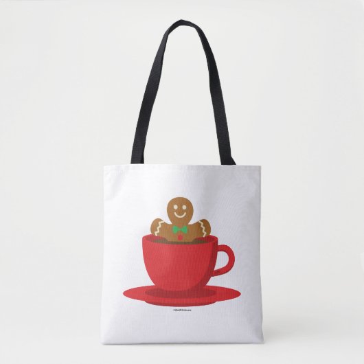 Lebkuchenmann in heißer Schokolade-Rot-Cup Tasche (Vorderseite)