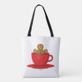 Lebkuchenmann in heißer Schokolade-Rot-Cup Tasche (Rückseite)