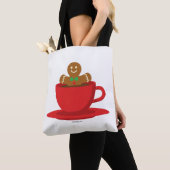 Lebkuchenmann in heißer Schokolade-Rot-Cup Tasche (Von Nahem)