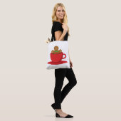 Lebkuchenmann in heißer Schokolade-Rot-Cup Tasche (Am Model)