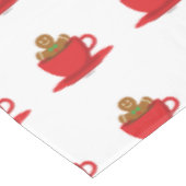 Lebkuchenmann in heißer Schokolade-Rot-Cup Tischdecke (Schrägansicht)