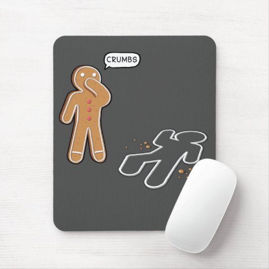 Lebkuchenmann ironischer Tatort 'KRUMEN Mousepad (Mit Mouse)
