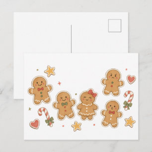 Lebkuchenmann-Kollektion mit Zuckerstangen Postkarte