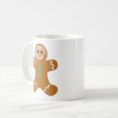 Lebkuchenmann mit Aquamarinen Ribbons Kaffeetasse (Vorderseite Links)