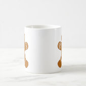 Lebkuchenmann mit Aquamarinen Ribbons Kaffeetasse (Mittel)