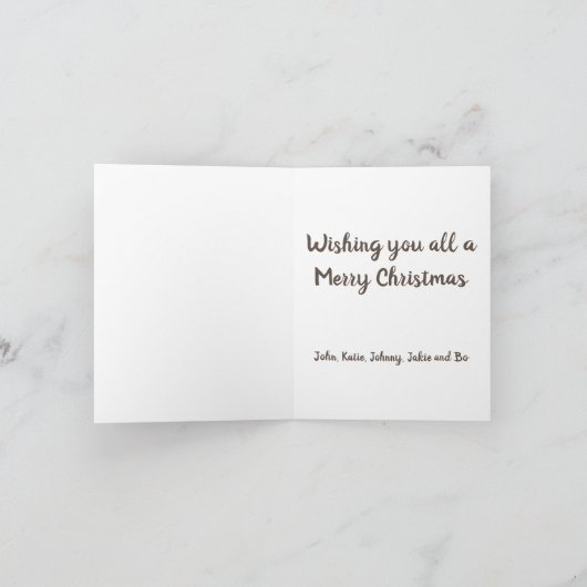 Lebkuchenmann mit blauem und grünem Baum Karte (Innenseite)