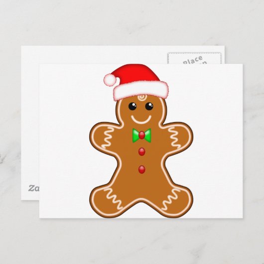 Lebkuchenmann mit Hut Postkarte (Vorne/Hinten)