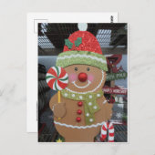 Lebkuchenmann mit Lollipop Postkarte (Vorne/Hinten)