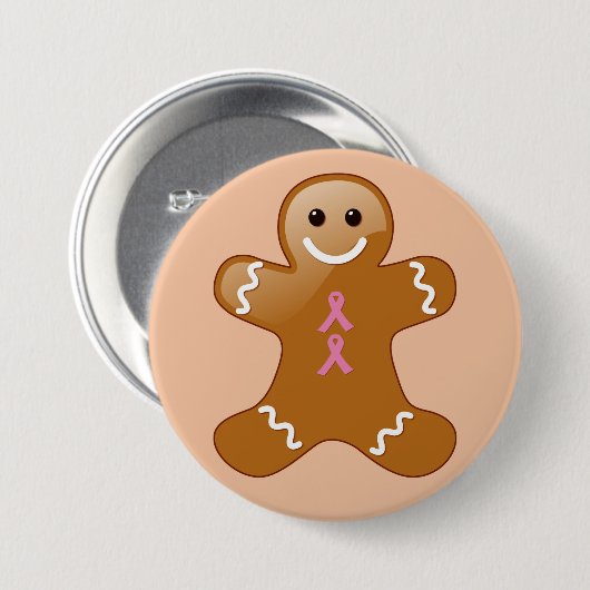 Lebkuchenmann mit rosa Buben Button (Vorne & Hinten)