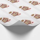 Lebkuchenmann mit seinem Lebkuchenhaus Geschenkpapier (Ecke)