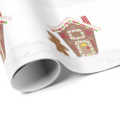 Lebkuchenmann mit seinem Lebkuchenhaus Geschenkpapier (Rolleneckpunkt)
