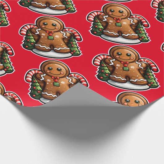 Lebkuchenmann mit Süßspeisen Geschenkpapier (Ecke)