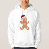 Lebkuchenmann mit Weihnachtsmannmütze Hoodie (Vorderseite)