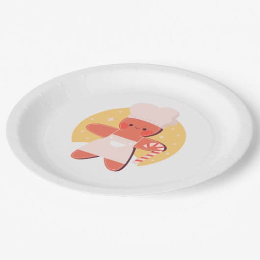 Lebkuchenmann Pappteller (Schrägansicht)