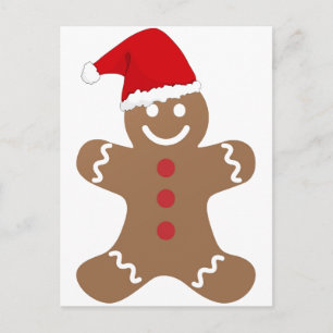 Lebkuchenmann Postkarte Santa Rentier Schlitten