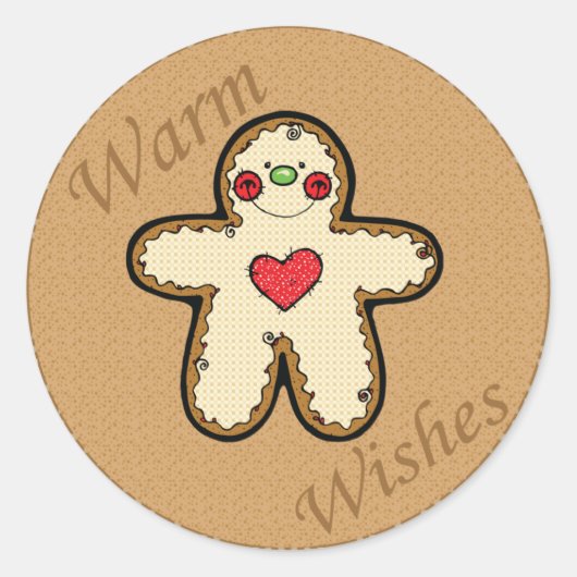 Lebkuchenmann Runder Aufkleber (Vorderseite)