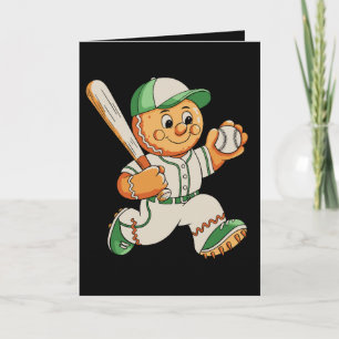 Lebkuchenmann spielt Baseball Weihnachten Xmas