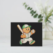 Lebkuchenmann spielt Baseball Weihnachten Xmas (Stehend Vorderseite)